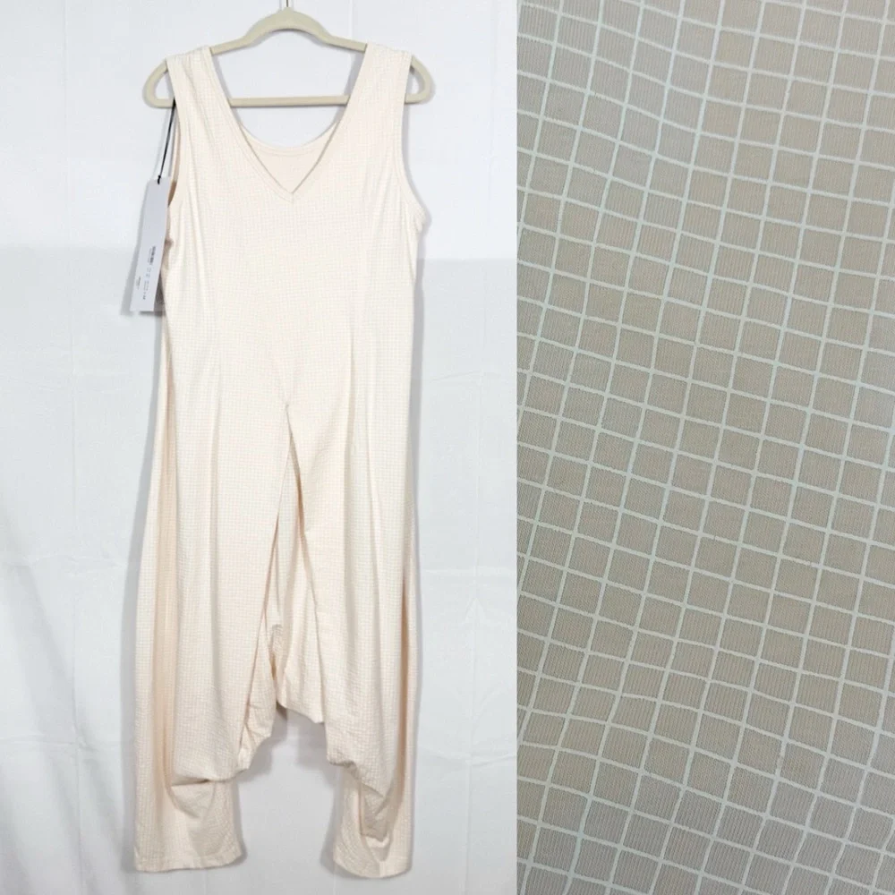 Rundholz Black Lanel Drop Crotch Jumpsuit In Rose Print Lagenlook Cotton Blend